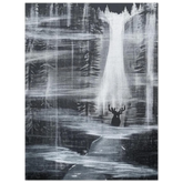 Night Monster Black & White Deer Art Poster